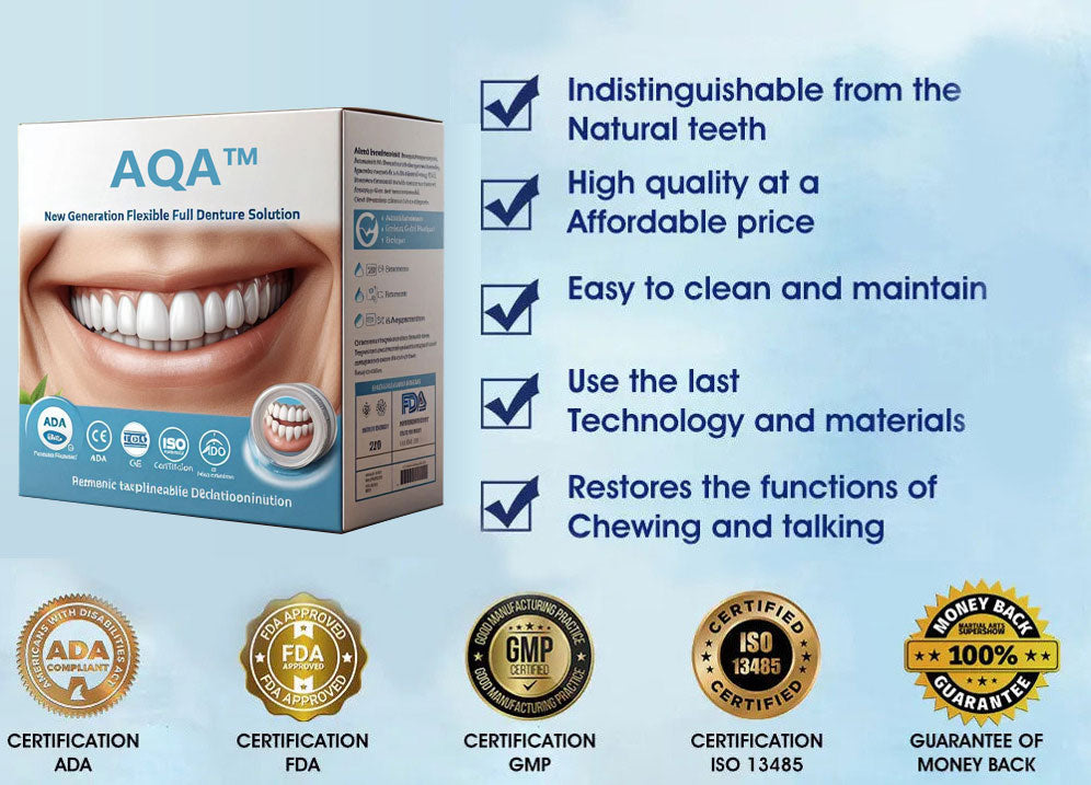 AQA™-New Generation Flexible Full Denture Solution(ADA recommended)(🎁Flash Sale - Don’t Miss Out)